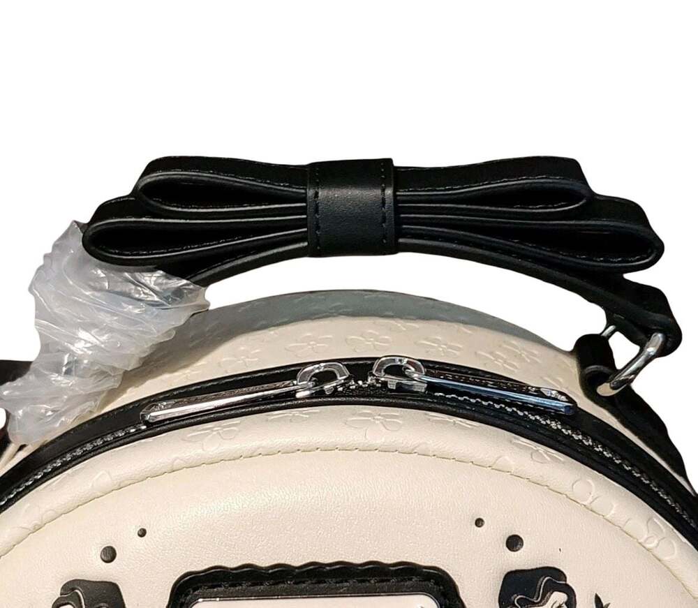 Loungefly Disney Alice in Wonderland Black and White Floral Mini Backpack with 3 - Picture 5 of 6